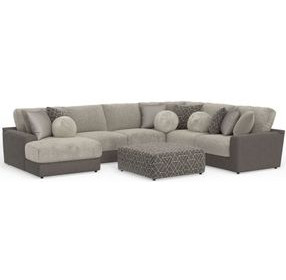 Canyon Umber 5 Piece Modular LAF Chaise Sectional with Pillows