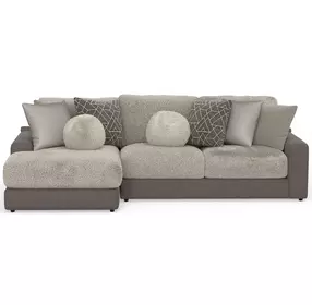 Canyon Umber 2 Piece Modular LAF Chaise Sectional with Pillows