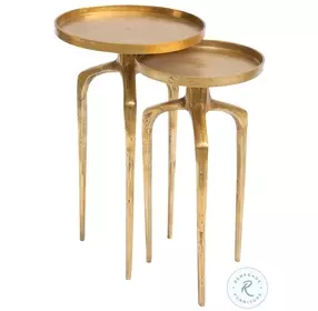 Como Antique Gold Accent Table