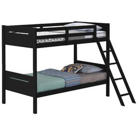 Littleton Black Twin Over Twin Bunk Bed