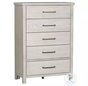 Modern Rustic Haven Heavy Distressing Flea Market White Drawer Chest