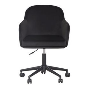 Sydney Black Performance Fabric Upholstered Swivel Desk Chair