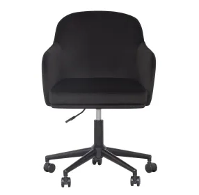 Sydney Black Performance Fabric Upholstered Swivel Desk Chair