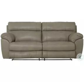 Costa Putty Leather Lay Flat Reclining 91" Sofa