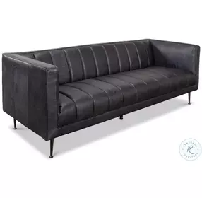 Lexington Nottinghill Gray Leather Sofa