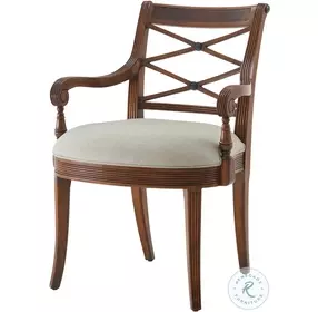 The RegencyDraper Performance Fabric Cross Back Arm Chair