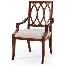 TA Originals Barley Houndstooth Upholstered Lady Emilys Invitation Arm Chair Set of 2