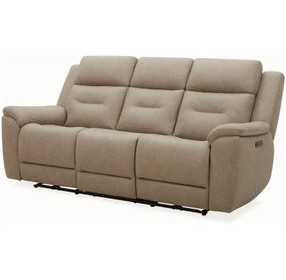 Cascades Tahoe Fog Performance Fabric 88" Power Reclining Sofa with USB Charging