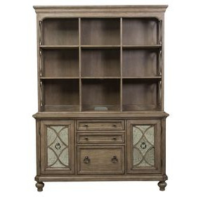 Timeless Grace Heathered Taupe 56" Credenza with Hutch