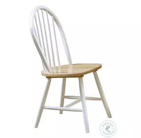 Ensor Natural Brown and White Side Chair Set of 4
