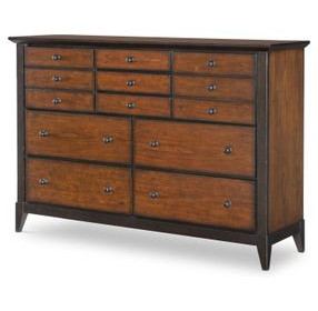 Fenmore Mocha and Distressed Cherry 9 Drawer Dresser