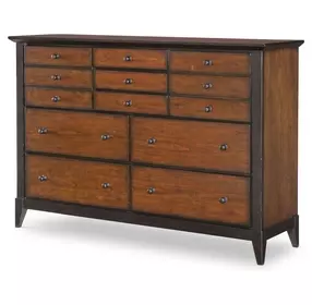 Fenmore Mocha and Distressed Cherry 9 Drawer Dresser