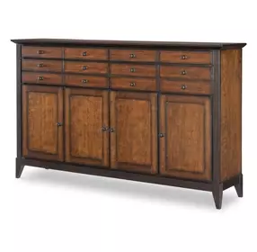 Fenmore Mocha and Distressed Cherry 4 Door Credenza
