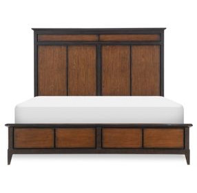 Fenmore Mocha and Distressed Cherry Queen Panel Bed