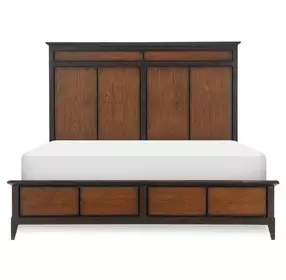 Fenmore Mocha and Distressed Cherry Queen Panel Bed