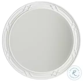 Avondale White Alabaster Carreno Round Mirror
