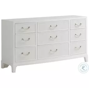 Avondale White Alabaster Silver Lake Triple Dresser