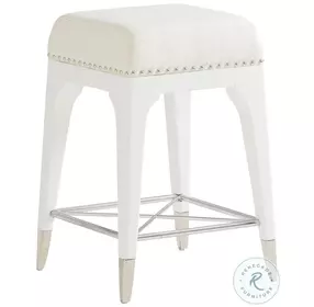 Avondale Arctic White Northbrook Performance Fabric Counter Height Stool