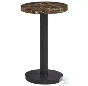 Zanzibar Dark Emperador And Black Kampala Round Accent Table