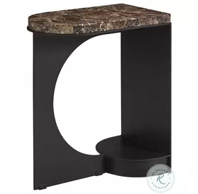 Zanzibar Dark Emperador And Black Novella Side Table