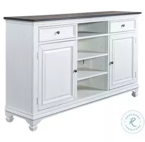 Allyson Park Wire Brushed White And Charcoal Highboy 68" TV Console