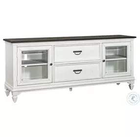 Allyson Park Wire Brushed White And Charcoal Entertainment TV Stand