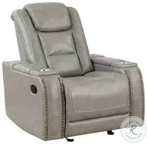 Breckenridge Light Gray Glider Recliner