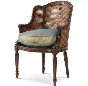 TA Originals Blue Upholstered Louis Bergere Accent Chair