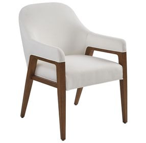 Seacove La Costa White Upholstered Dining Arm Chair