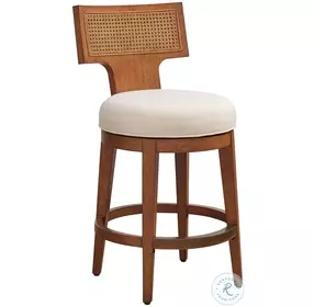 La Costa Linen weave Calavera Woven Swivel Counter Height Stool