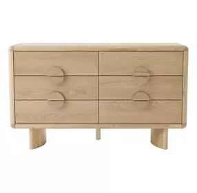 Gabrielle Light Oak 6 Drawer Dresser