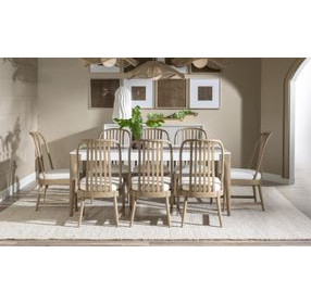 Melrose Cloud White and Desert Oak 74" Rectangular Dining Room Set