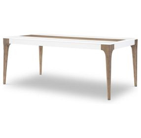Melrose Cloud White and Desert Oak 74" Rectangular Dining Table