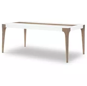 Melrose Cloud White and Desert Oak 74" Rectangular Dining Table