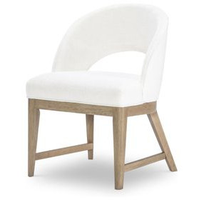 Melrose Cloud White Upholstered Arm Chair Set of 2