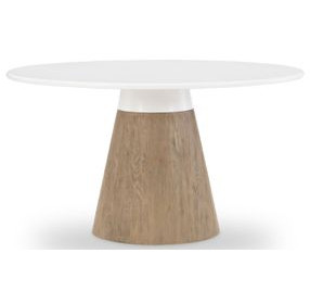 Melrose Cloud White and Desert Oak 54" Round Dining Table