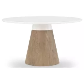 Melrose Cloud White and Desert Oak 54" Round Dining Table
