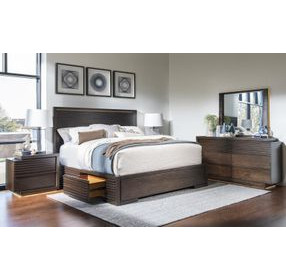 Architect Onyx Storage Panel Bedroom Set with LED
