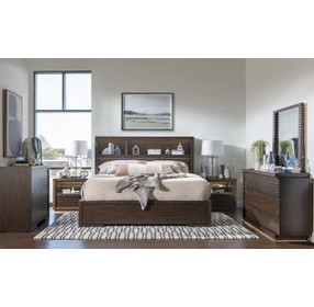 Architect Onyx Bookcase Bedroom Set with LED