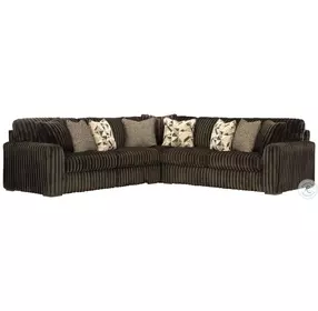Midnight Madness Chocolate Brown 3 Piece Sectional