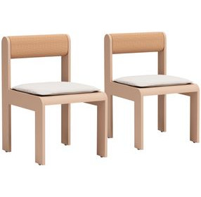 Island White Performance Fabric Outdoor Dining Chair Set Of 2