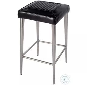 Maxwell Black Leather Backless Bar Stool