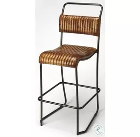 Vega Light Brown Leather Bar Stool