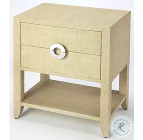 Amelle Cream Raffia End Table