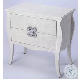 Felicia White Raffia Accent Chest