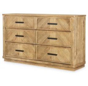 Torrance Aged Driftwood 6 Drawer Dresser with USB Charging