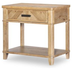 Torrance Aged Driftwood 1 Drawer Nightstand with USB Charging