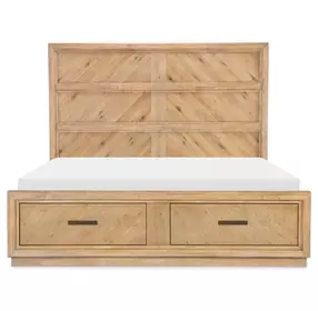 Torrance Aged Driftwood King Storage Panel Bed