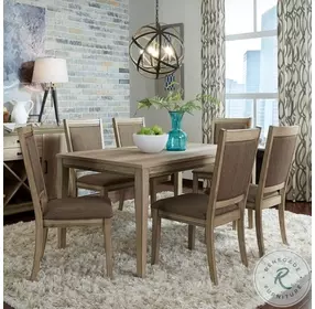 Sun Valley Sandstone 60" Rectangular Leg Dining Room Set