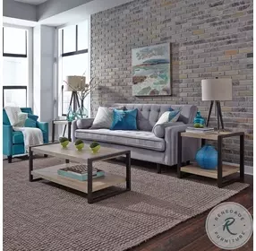 Golden Valley Sandstone Faux Metal 3 Piece Occasional Table Set